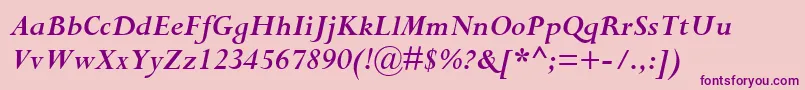 CompleatSsiBoldItalic-Schriftart – Violette Schriften auf rosa Hintergrund