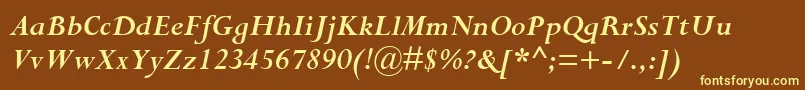 CompleatSsiBoldItalic Font – Yellow Fonts on Brown Background