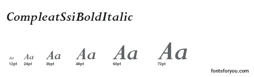 Размеры шрифта CompleatSsiBoldItalic
