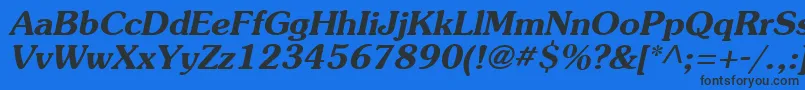 AgSouvenirBoldItalic Font – Black Fonts on Blue Background
