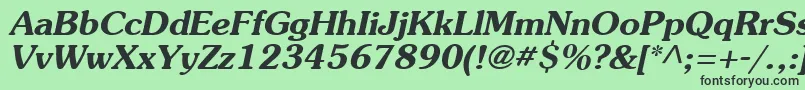 フォントAgSouvenirBoldItalic – 緑の背景に黒い文字