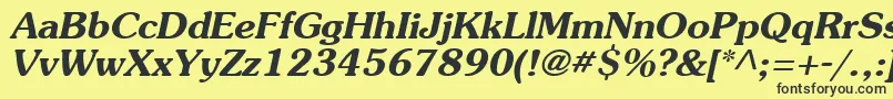AgSouvenirBoldItalic Font – Black Fonts on Yellow Background