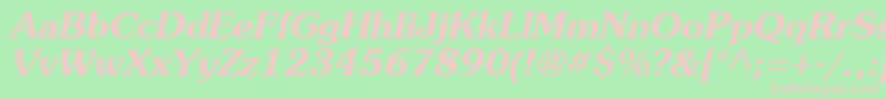 AgSouvenirBoldItalic-fontti – vaaleanpunaiset fontit vihreällä taustalla