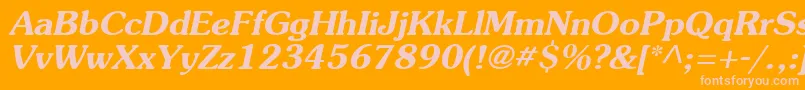 AgSouvenirBoldItalic Font – Pink Fonts on Orange Background