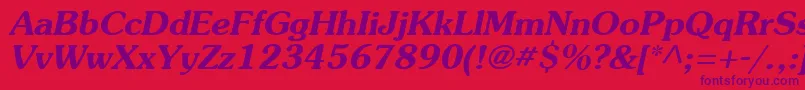 AgSouvenirBoldItalic Font – Purple Fonts on Red Background