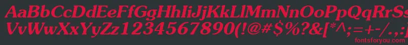 AgSouvenirBoldItalic Font – Red Fonts on Black Background