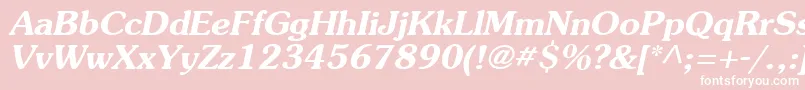 Czcionka AgSouvenirBoldItalic – białe czcionki na różowym tle