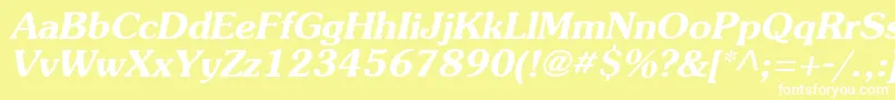 AgSouvenirBoldItalic Font – White Fonts on Yellow Background