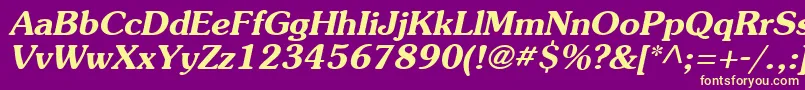 AgSouvenirBoldItalic Font – Yellow Fonts on Purple Background
