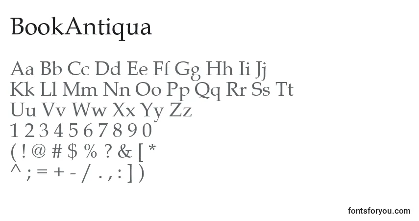 Czcionka BookAntiqua – alfabet, cyfry, specjalne znaki