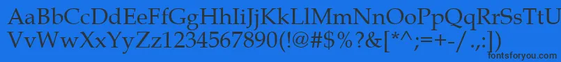 フォントBookAntiqua – 黒い文字の青い背景