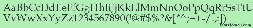 フォントBookAntiqua – 緑の背景に黒い文字