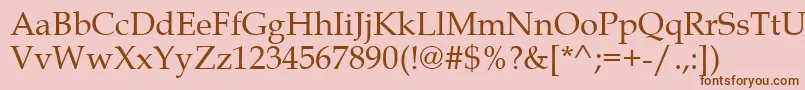 BookAntiqua Font – Brown Fonts on Pink Background