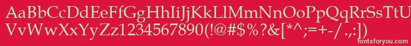 フォントBookAntiqua – 赤い背景に緑の文字