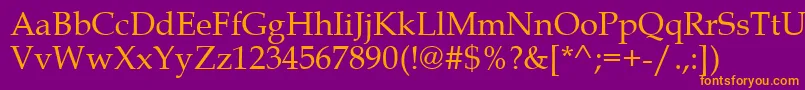 BookAntiqua Font – Orange Fonts on Purple Background