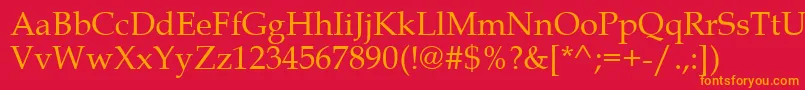 BookAntiqua Font – Orange Fonts on Red Background