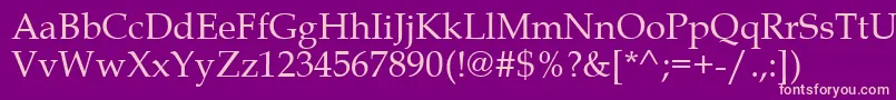 BookAntiqua Font – Pink Fonts on Purple Background