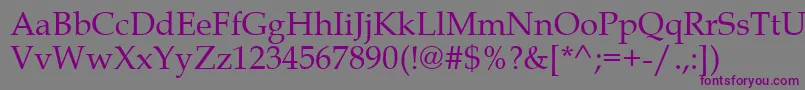 BookAntiqua-fontti – violetit fontit harmaalla taustalla