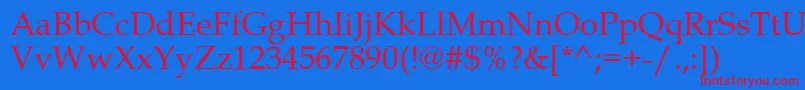 BookAntiqua Font – Red Fonts on Blue Background