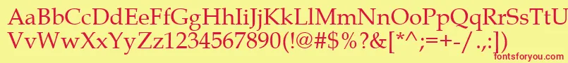 BookAntiqua Font – Red Fonts on Yellow Background