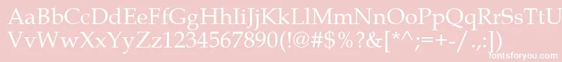 BookAntiqua Font – White Fonts on Pink Background