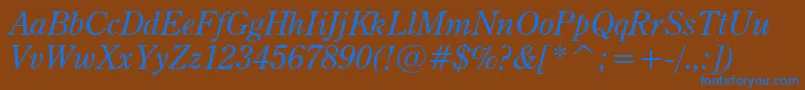 CenturyOldstyleItalicBt Font – Blue Fonts on Brown Background