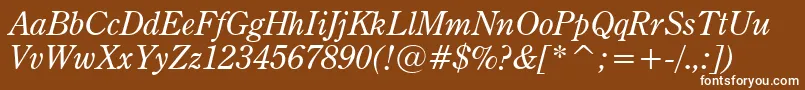 Шрифт CenturyOldstyleItalicBt – белые шрифты на коричневом фоне