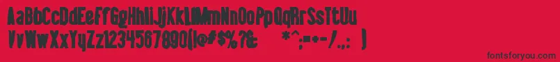 フォントLibelsuitink – 赤い背景に黒い文字