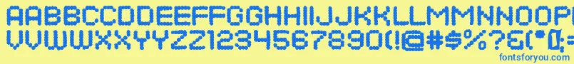 DotsAllForNowDirtyJl Font – Blue Fonts on Yellow Background