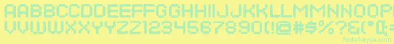 DotsAllForNowDirtyJl Font – Green Fonts on Yellow Background