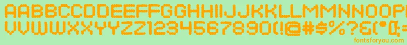 DotsAllForNowDirtyJl Font – Orange Fonts on Green Background