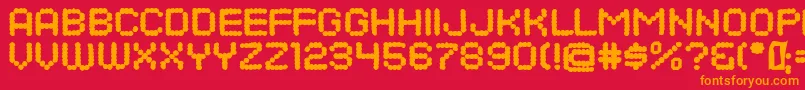 DotsAllForNowDirtyJl Font – Orange Fonts on Red Background