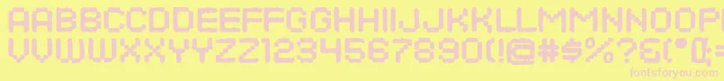 DotsAllForNowDirtyJl Font – Pink Fonts on Yellow Background