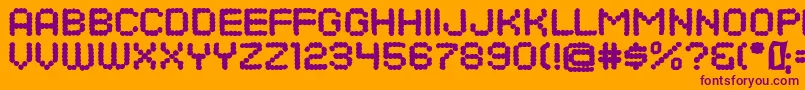 DotsAllForNowDirtyJl Font – Purple Fonts on Orange Background