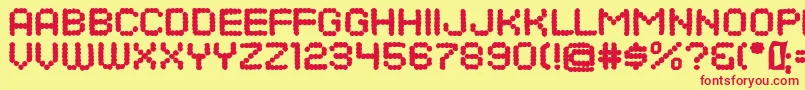 DotsAllForNowDirtyJl Font – Red Fonts on Yellow Background