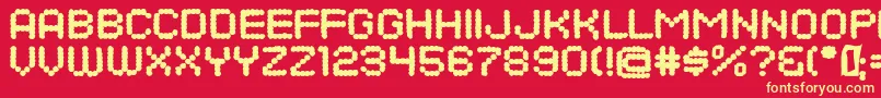 DotsAllForNowDirtyJl Font – Yellow Fonts on Red Background