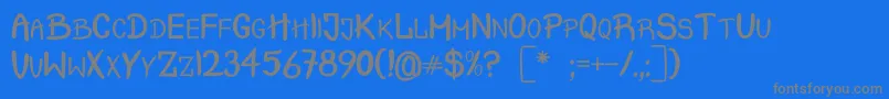 CrashTest-Schriftart – Graue Schriften auf blauem Hintergrund