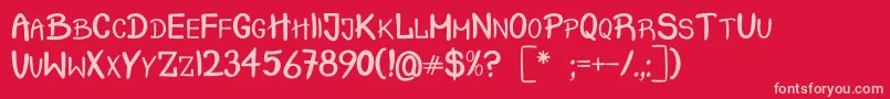 CrashTest Font – Pink Fonts on Red Background