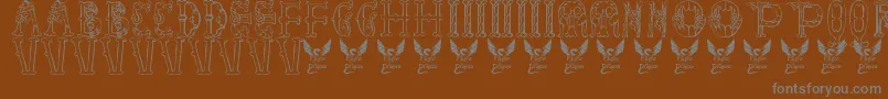 フォントLibraryofminerva – 茶色の背景に灰色の文字