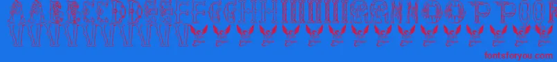 Libraryofminerva Font – Red Fonts on Blue Background