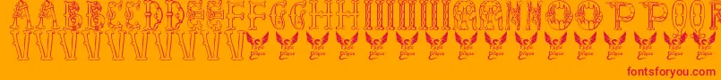Libraryofminerva Font – Red Fonts on Orange Background