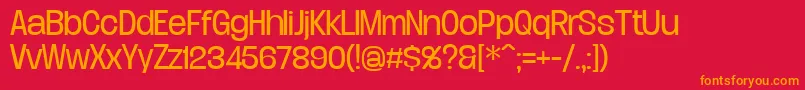 DueraNormlighPersonal Font – Orange Fonts on Red Background