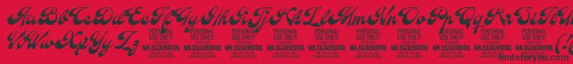 Lisätietoja AerofoilPersonalUseOnly-fontista AerofoilPersonalUseOnly-fontti – mustat fontit punaisella taustalla