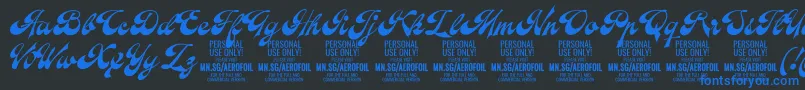 AerofoilPersonalUseOnly Font – Blue Fonts on Black Background