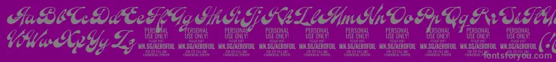 AerofoilPersonalUseOnly Font – Gray Fonts on Purple Background