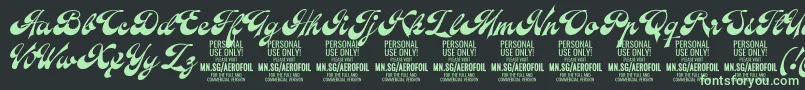 AerofoilPersonalUseOnly Font – Green Fonts on Black Background