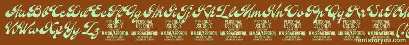 AerofoilPersonalUseOnly Font – Green Fonts on Brown Background