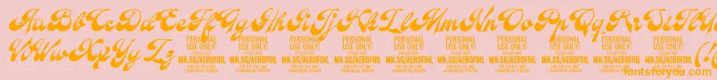 AerofoilPersonalUseOnly Font – Orange Fonts on Pink Background