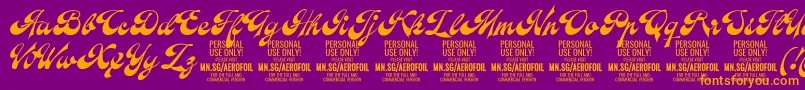 AerofoilPersonalUseOnly Font – Orange Fonts on Purple Background