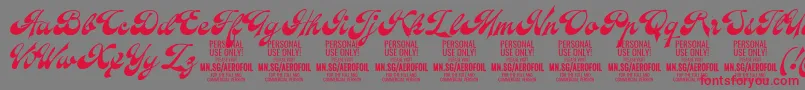 Czcionka AerofoilPersonalUseOnly – czerwone czcionki na szarym tle